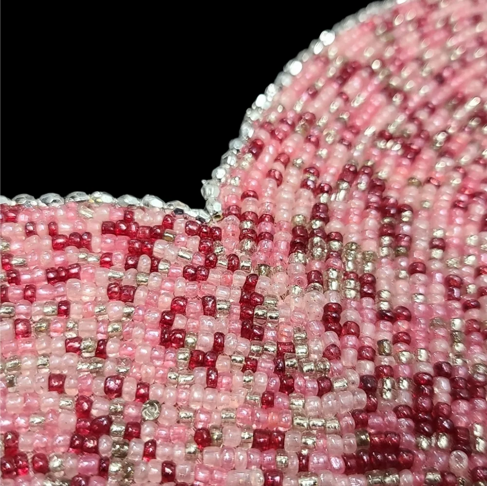 4pc Issac Mizrahi Valentines Day Hearts Shimmer Beaded Placemats Charger SET New